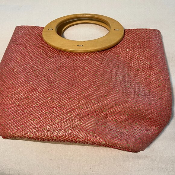 Purse with wood handle - Picture 1 of 3